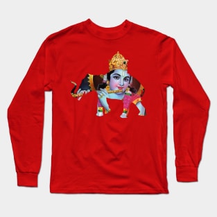 Indian Elephant cut from antique Indian Fireworks Packaging Long Sleeve T-Shirt